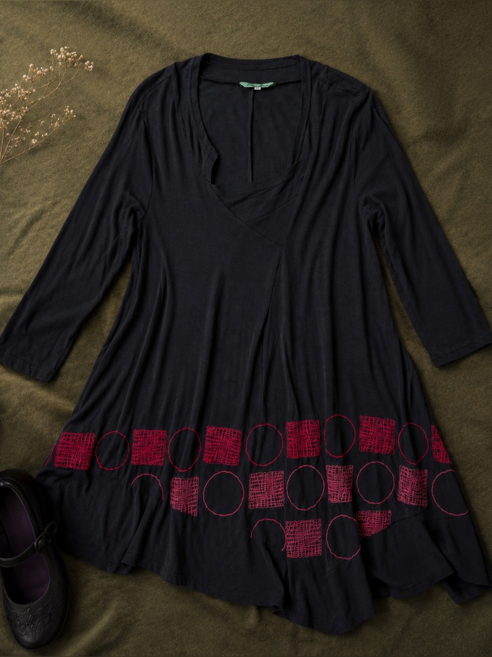 Redwood Court Black Asymmetrical Dress - size S - whimsigoth cottagecore